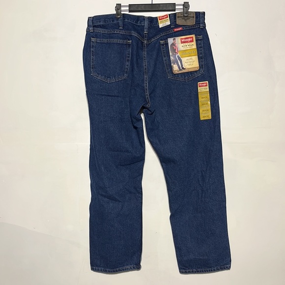 NEW Wrangler Men's Five Star Relaxed Fit Dark Rinse Denim Jeans Size 38 - Picture 7 of 11